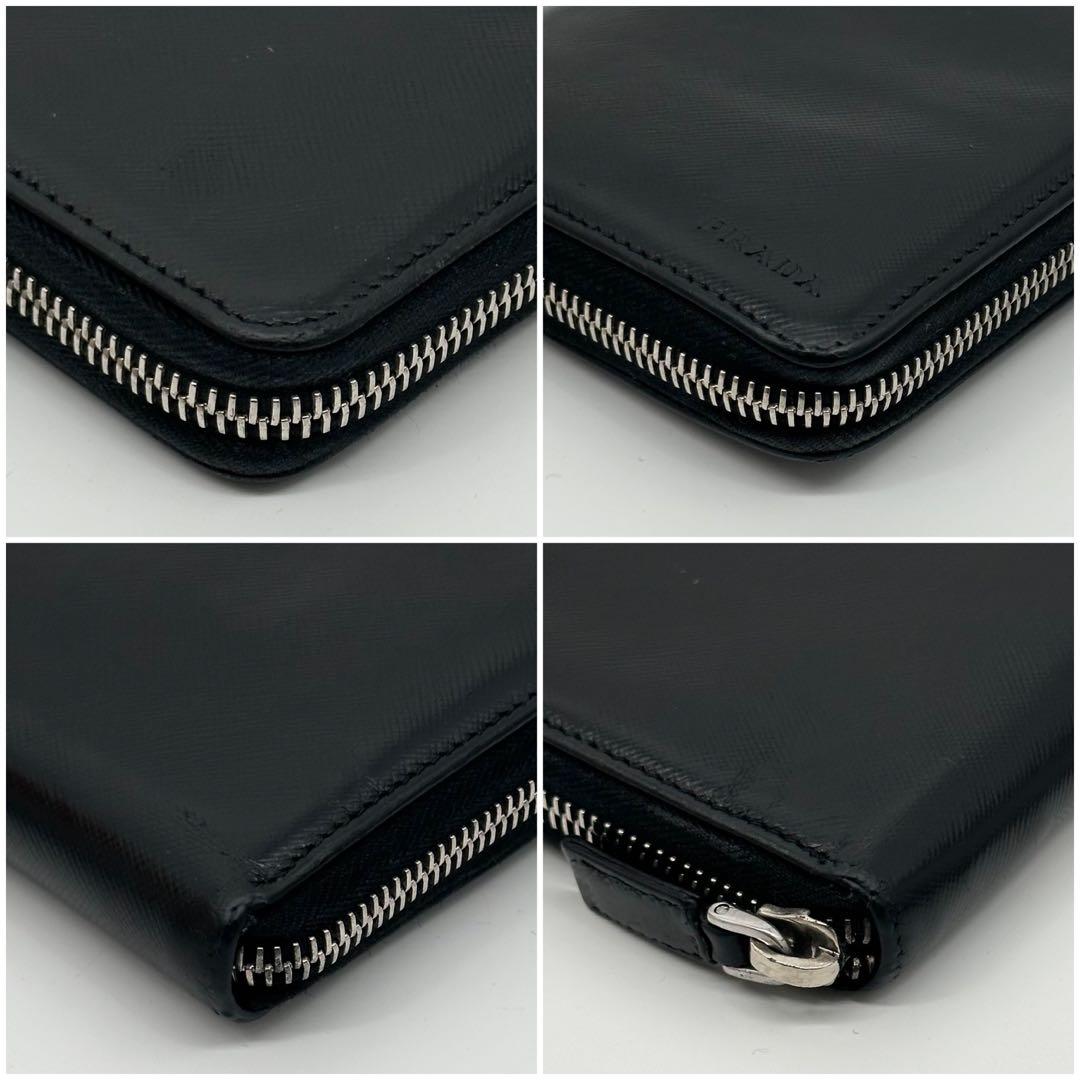Prada Saffiano Organizer Leather Zip Around Wallet — view 7
