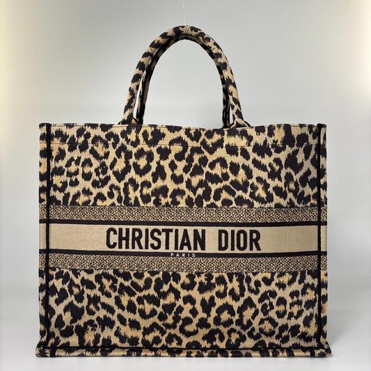 Dior Book Tote Large Leopard
