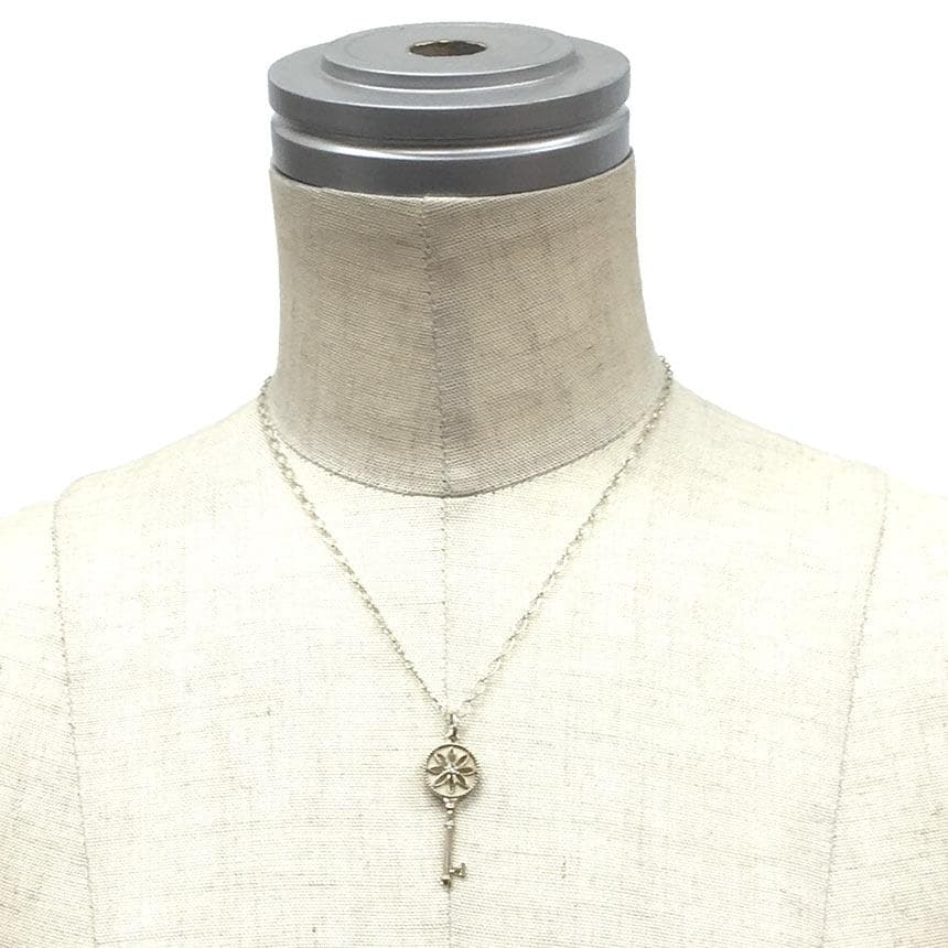 Tiffany & Co Daisy Key Necklace Silver Diamond Aq8912