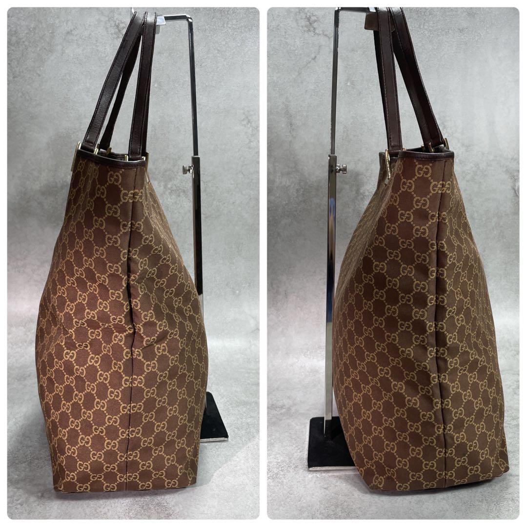 Gucci GG Tote Bag Brown Leather Logo — view 7