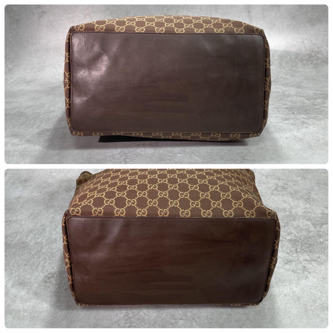 Gucci GG Tote Bag Brown Leather Logo — view 8