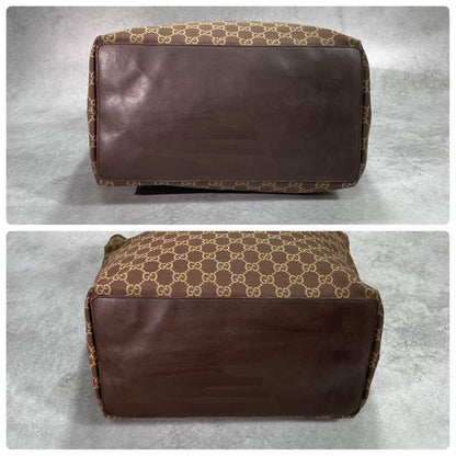Gucci GG Tote Bag Brown Leather Logo — view 8