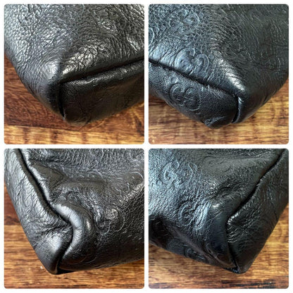 Gucci GG Guccissima Leather Shoulder Bag Messenger All Over Print Black — view 6