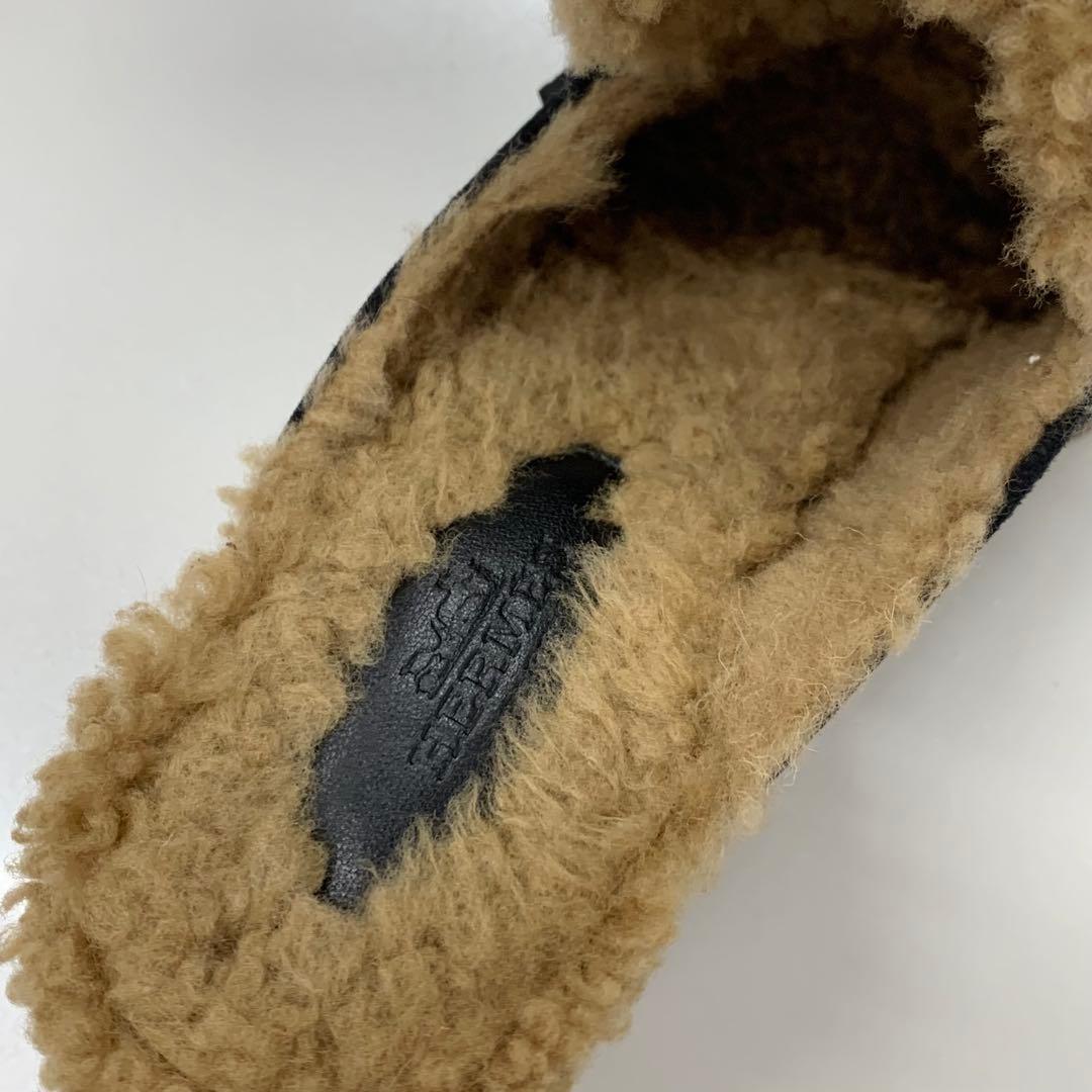 Hermes Flor 60 H Suede Shearling Constance Mules — view 8