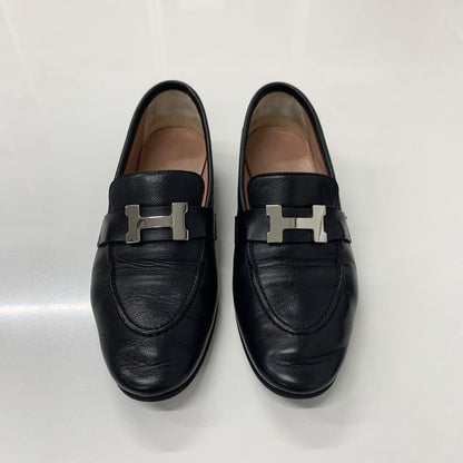 Hermes Paris Leather Loafers Black — view 2