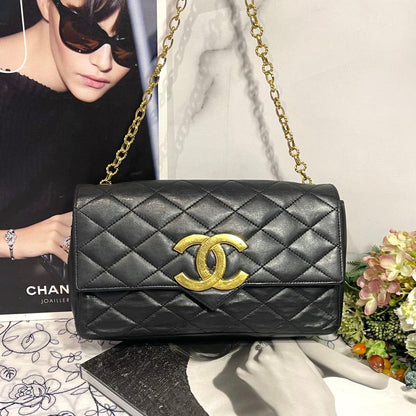 Chanel Vintage Jumbo CC Logo Quilted Shoulder — view 2