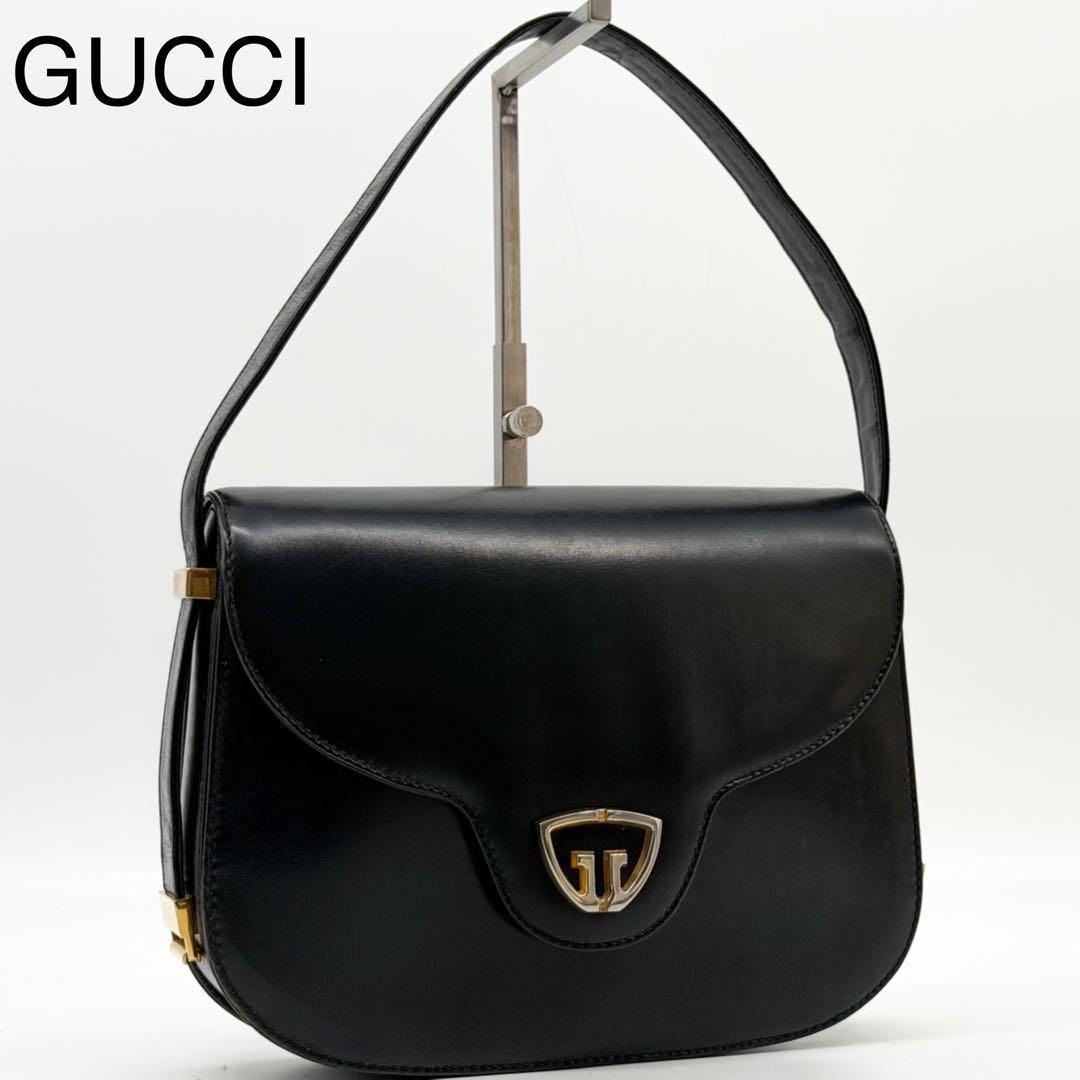 Gucci Vintage Handbag Black GG Interlocking