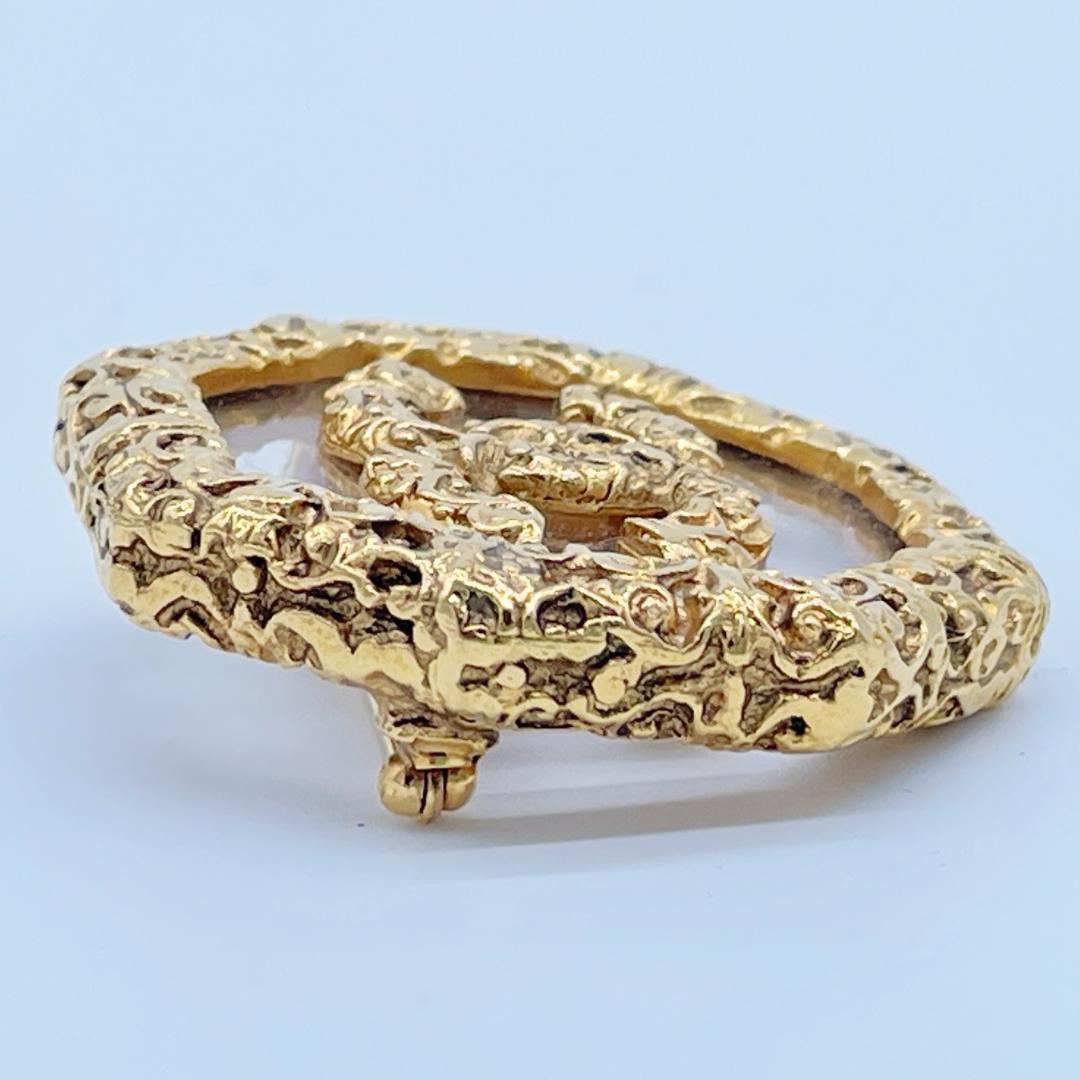 Chanel Brooch CC Logo Lava Gold — view 4