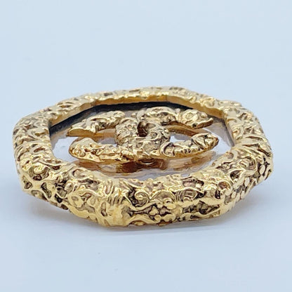 Chanel Brooch CC Logo Lava Gold — view 6
