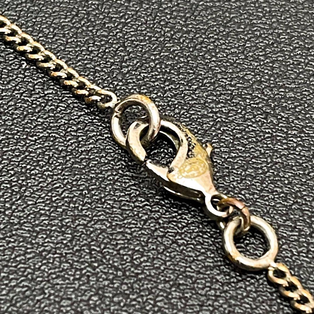 Chanel CC Logo Necklace Line Stone Icon Silver Coco