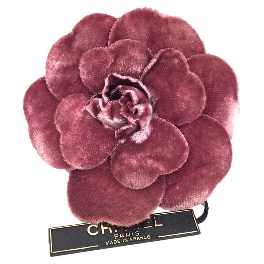 Chanel Camellia Corsage Pink Velour Pink Aq11555
