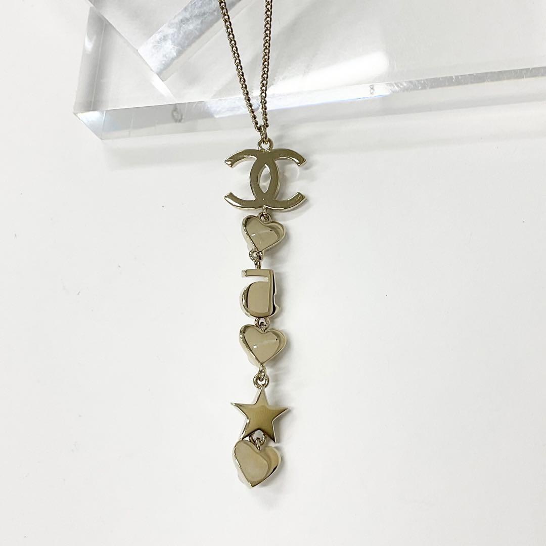 Chanel Necklace Coco Mark Choker Pearl Rhinestone Heart