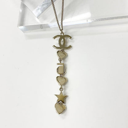 Chanel Necklace Coco Mark Choker Pearl Rhinestone Heart