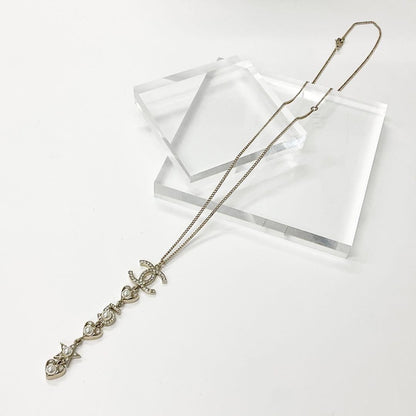 Chanel Necklace Coco Mark Choker Pearl Rhinestone Heart