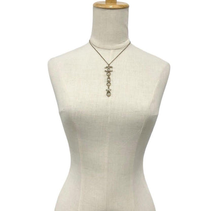 Chanel Necklace Coco Mark Choker Pearl Rhinestone Heart