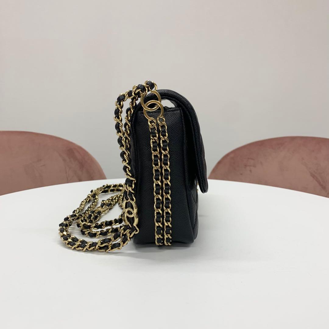 Chanel Quilted Turnlock CC Logo Double Chain Shoulder Bag — view 2