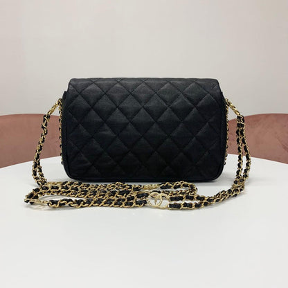 Chanel Quilted Turnlock CC Logo Double Chain Shoulder Bag — view 3