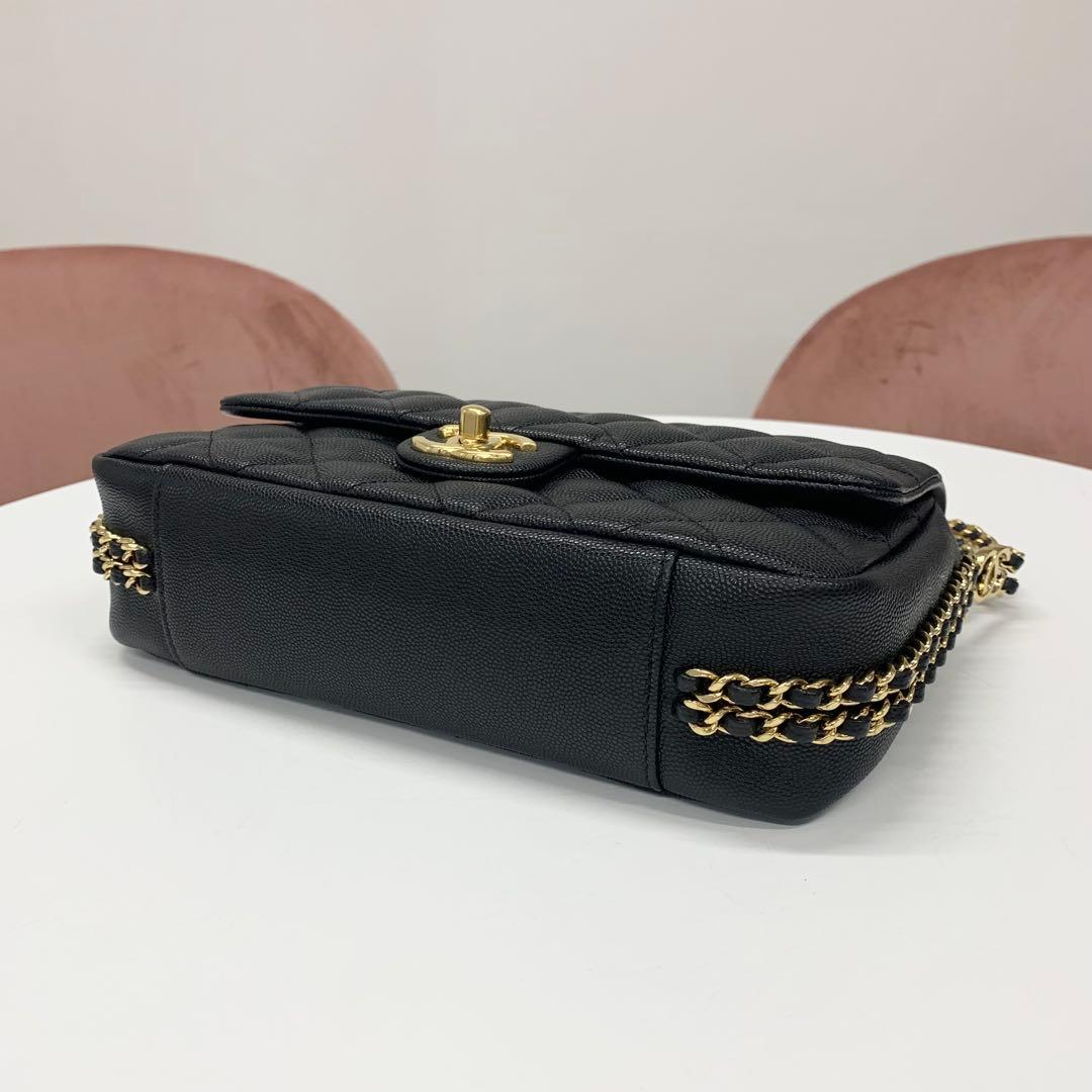 Chanel Quilted Turnlock CC Logo Double Chain Shoulder Bag — view 4