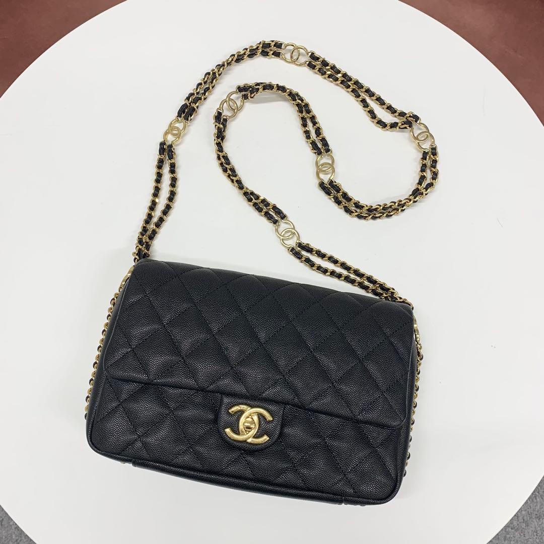 Chanel Quilted Turnlock CC Logo Double Chain Shoulder Bag — view 5