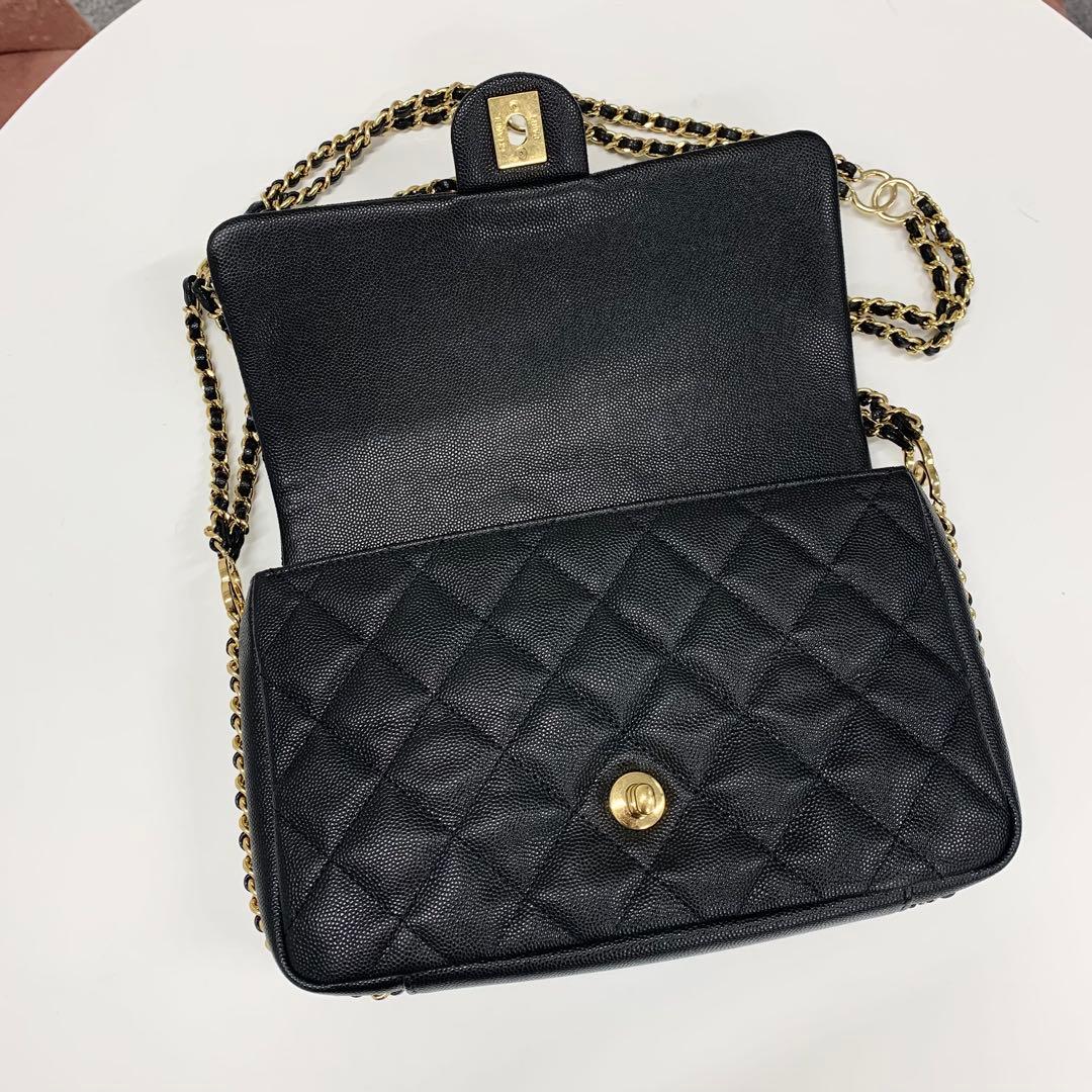 Chanel Quilted Turnlock CC Logo Double Chain Shoulder Bag — view 6