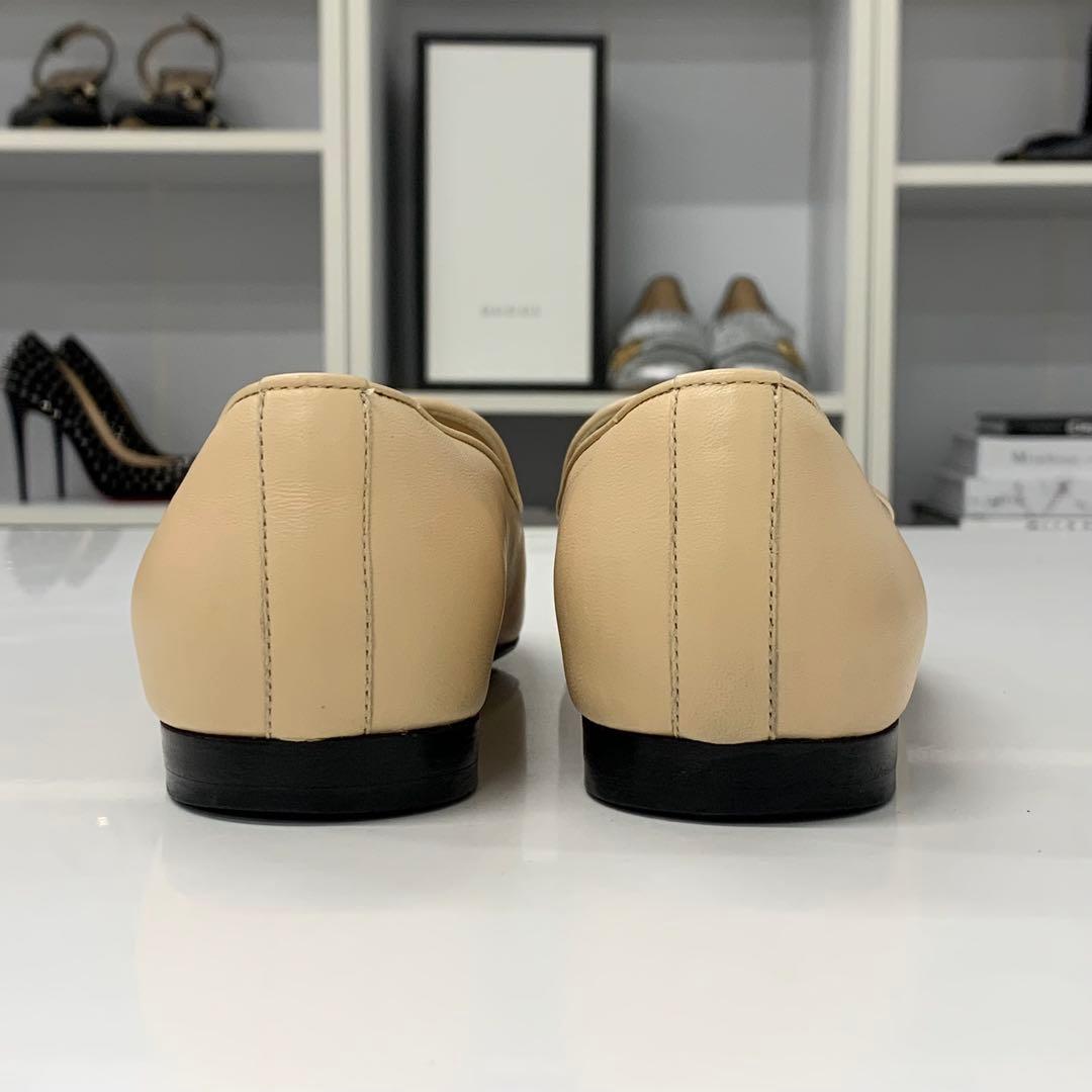 Chanel Leather CC Logo Rhinestone Pearl Opera Shoes Loafers — view 5