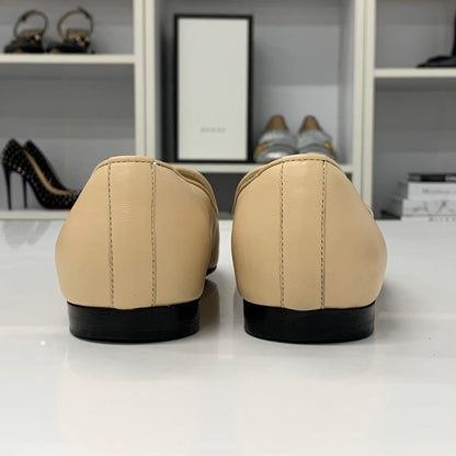 Chanel Leather CC Logo Rhinestone Pearl Opera Shoes Loafers — view 5