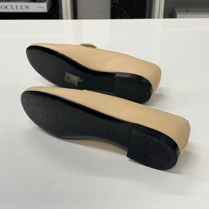 Chanel Leather CC Logo Rhinestone Pearl Opera Shoes Loafers — view 6