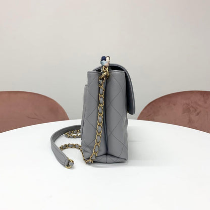 Chanel Quilted CC Logo Caviar Leather 2-Way Shoulder Bag — view 2