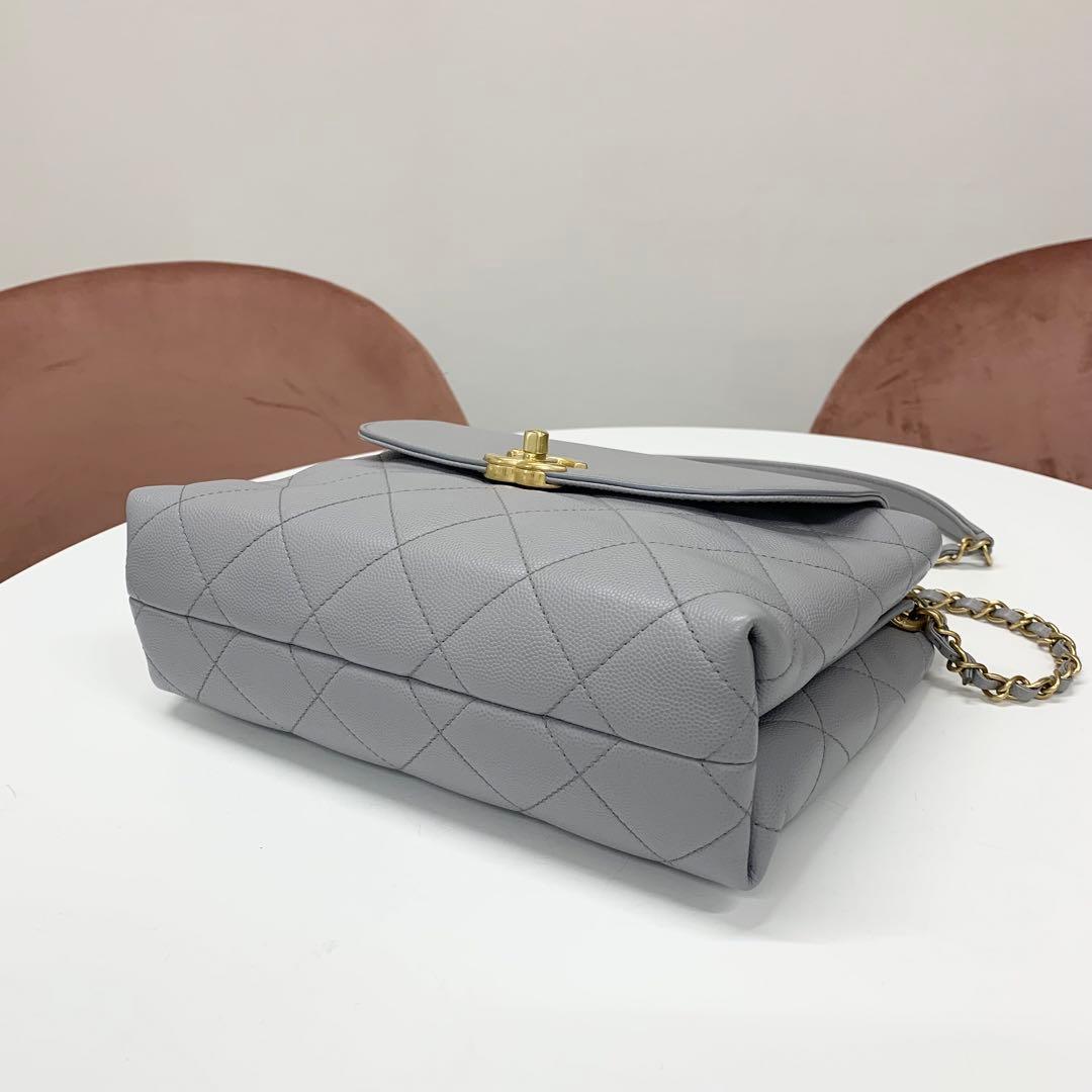 Chanel Quilted CC Logo Caviar Leather 2-Way Shoulder Bag — view 4