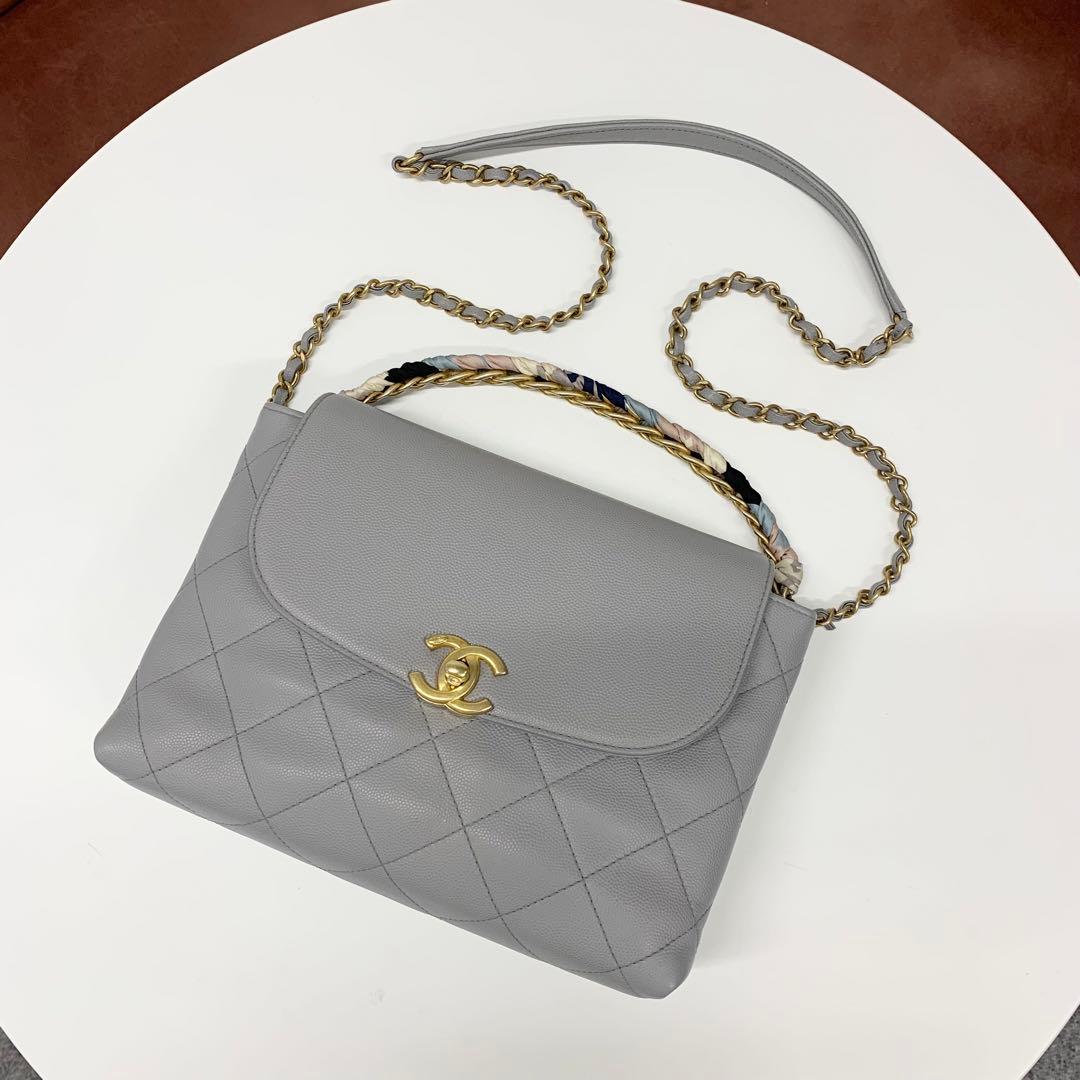 Chanel Quilted CC Logo Caviar Leather 2-Way Shoulder Bag — view 5