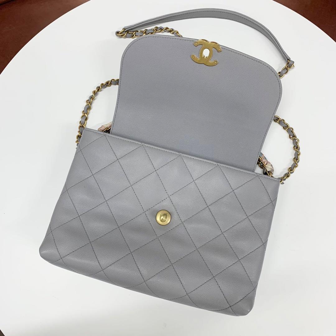 Chanel Quilted CC Logo Caviar Leather 2-Way Shoulder Bag — view 6