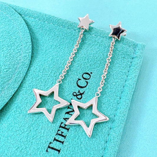 Tiffany & Co Star Drop Earrings In 925 Silver