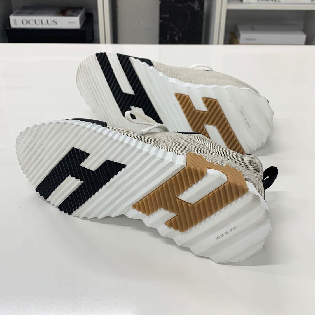 Hermes Bouncing Fabric Leather Sneakers Black Beige — view 7