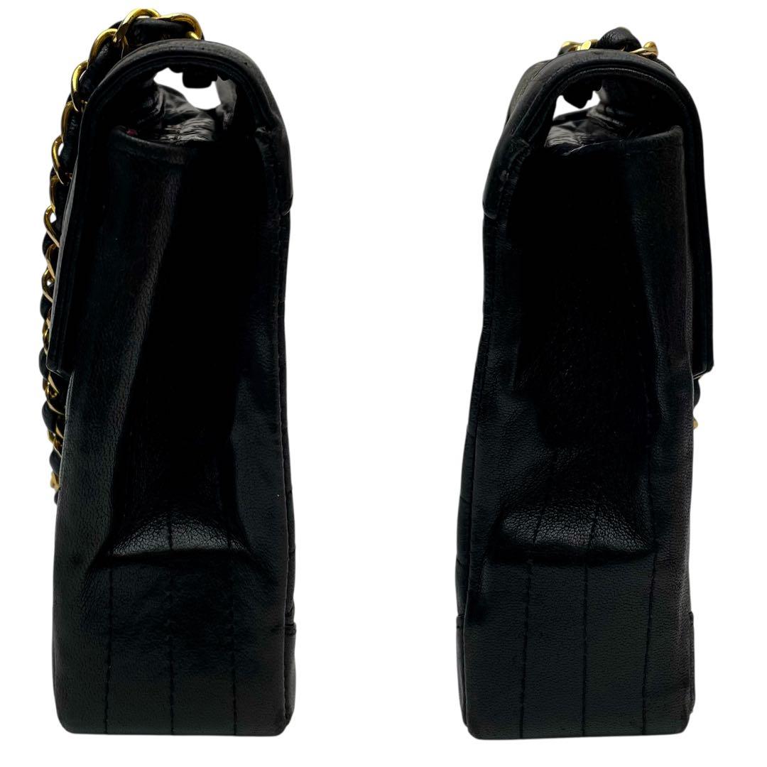 Chanel Stitch Lambskin Double Chain Shoulder Bag Black