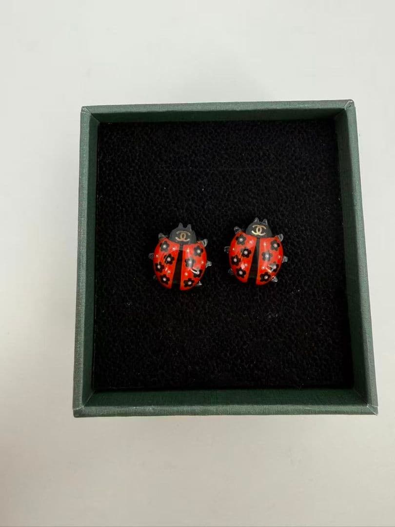 Chanel Ladybug Earrings CC Logo