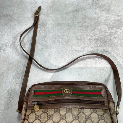 Gucci GG Sherry Line Shoulder Bag Brown Leather — view 4