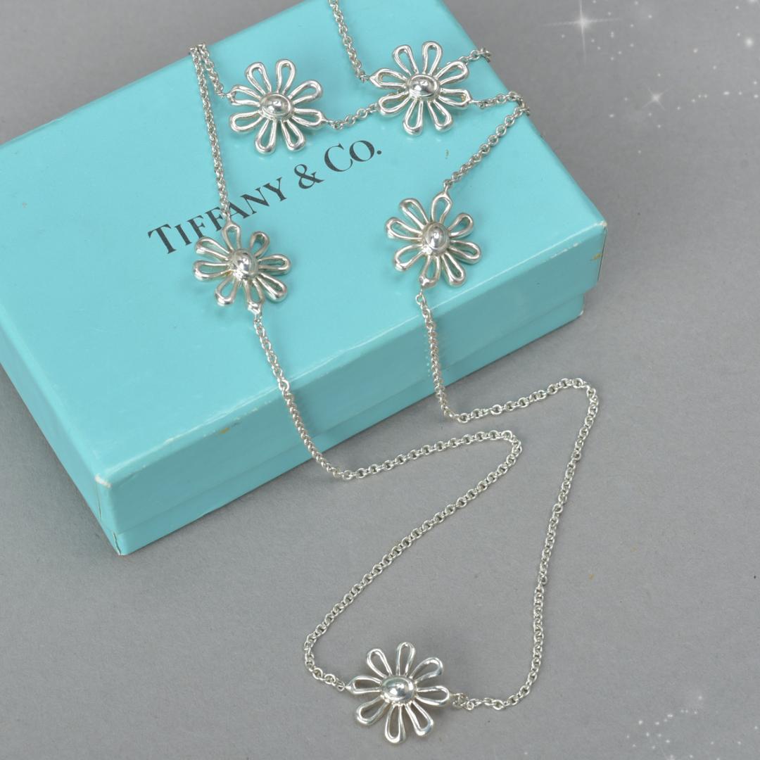 Tiffany & Co Daisy 5 Row Long Necklace Silver
