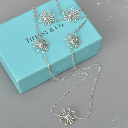 Tiffany & Co Daisy 5 Row Long Necklace Silver