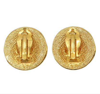 Chanel Logo Round Earrings