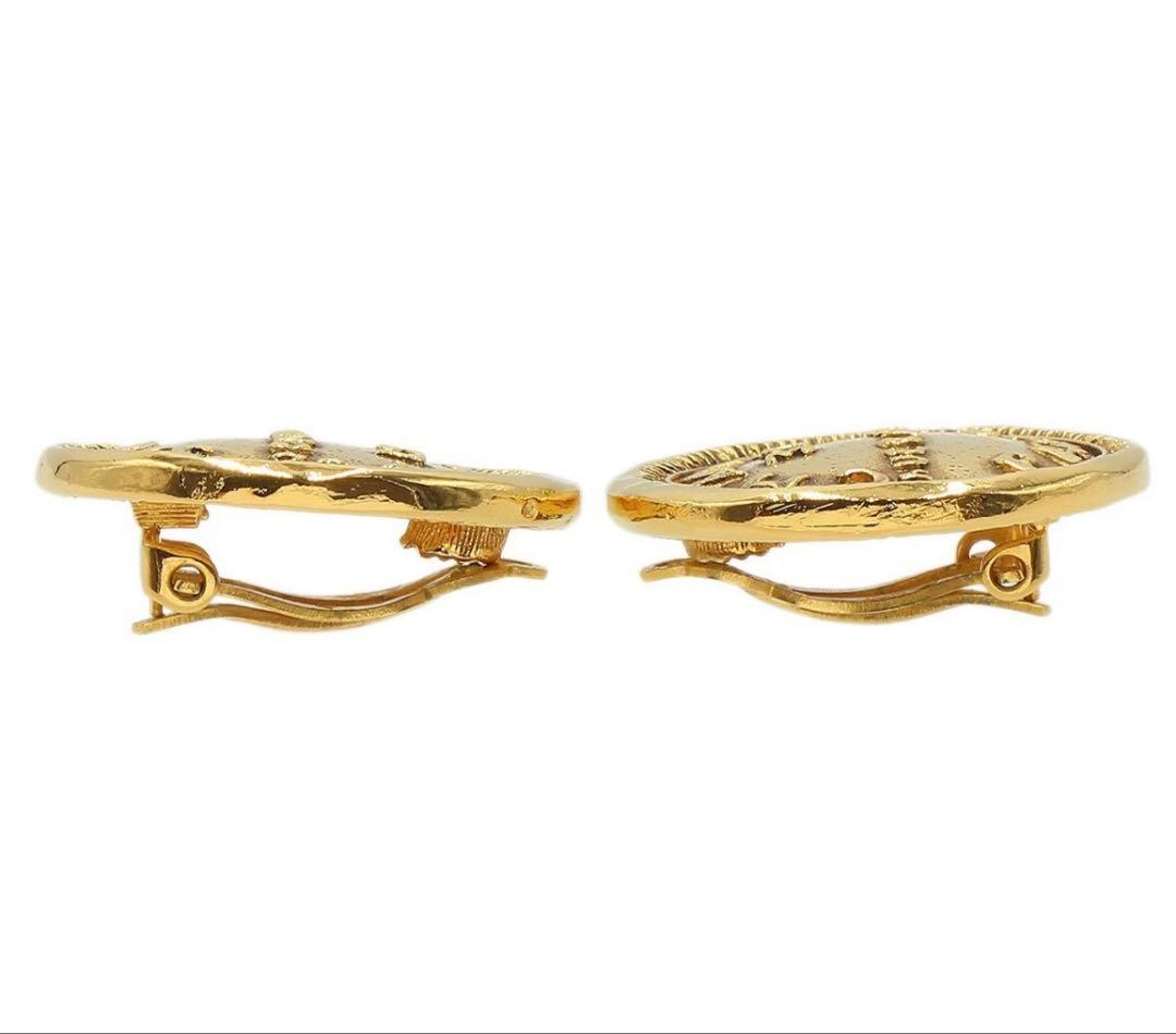 Chanel Logo Round Earrings