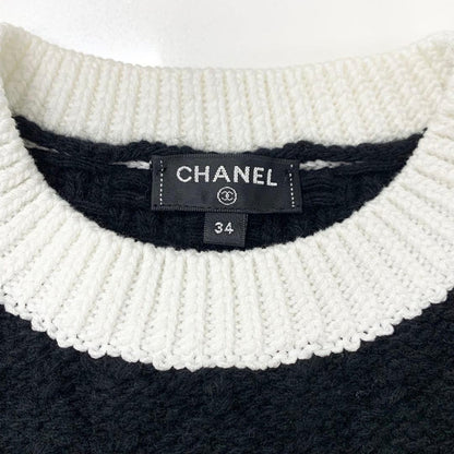 Chanel Cocomark Knit Sweater Black White