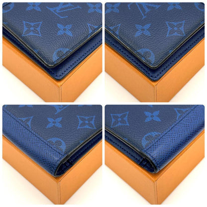 Louis Vuitton Taigarama Portefeuille Brazza Wallet Cobalt — view 7