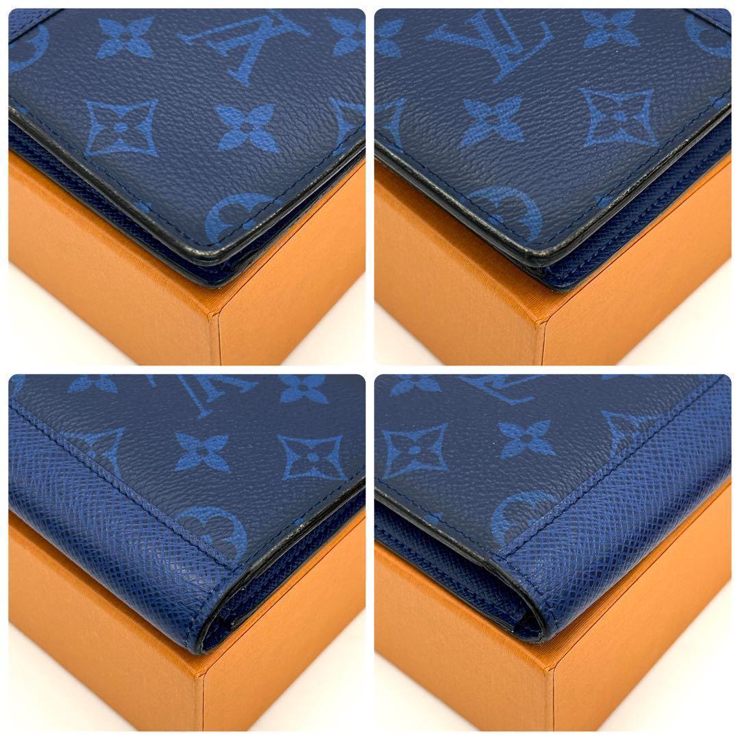 Louis Vuitton Taigarama Portefeuille Brazza Wallet Cobalt — view 8