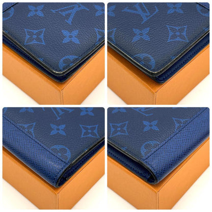 Louis Vuitton Taigarama Portefeuille Brazza Wallet Cobalt — view 8