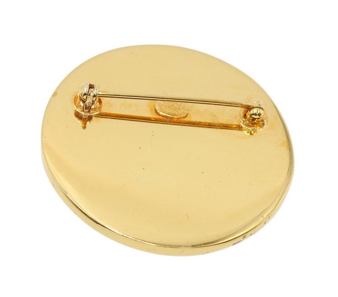 Chanel Coco Mark Turnlock Round Brooch