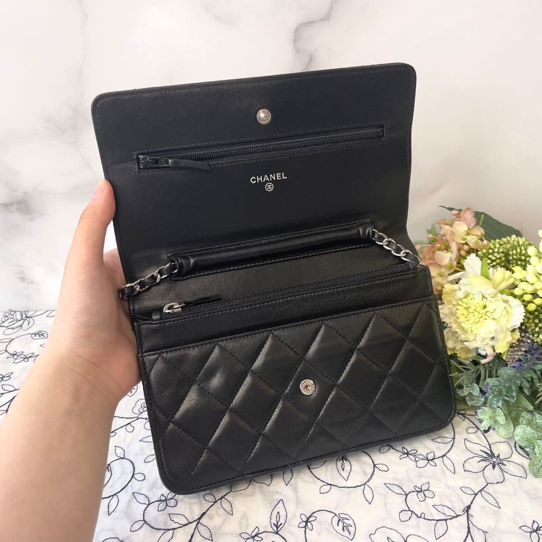 Chanel Chain Wallet Quilted Lambskin Silver — view 8
