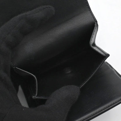 Celine Triomphe Trifold Wallet Calfskin Black Gold — view 7