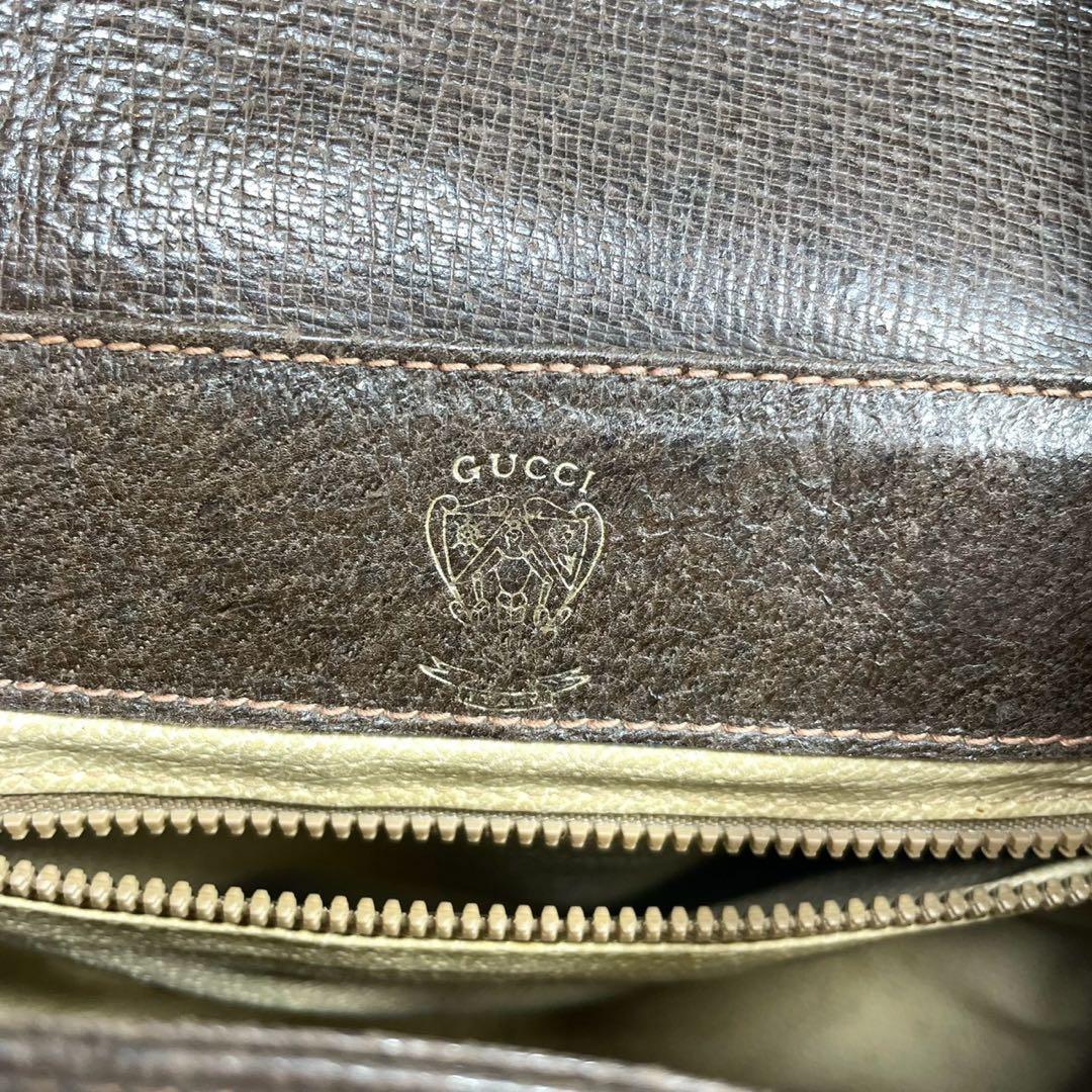 Gucci GG Shoulder Bag Brown Beige Leather — view 7