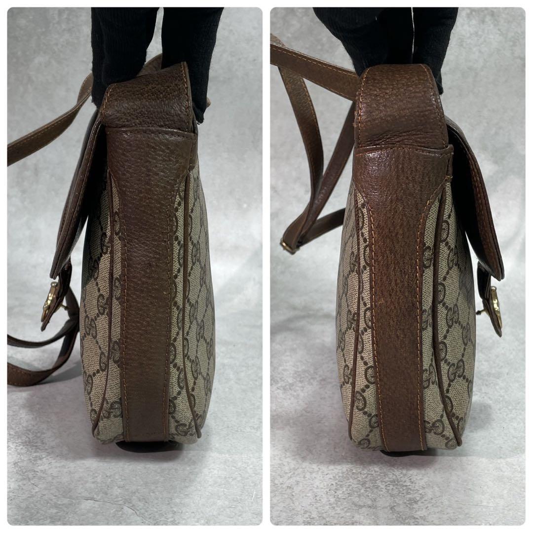 Gucci GG Shoulder Bag Brown Beige Leather — view 8