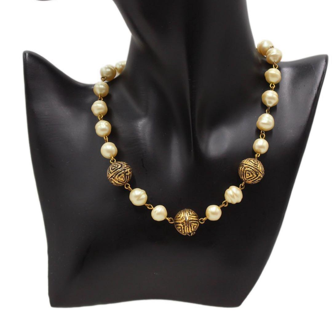 Chanel Faux Pearl Ball Necklace